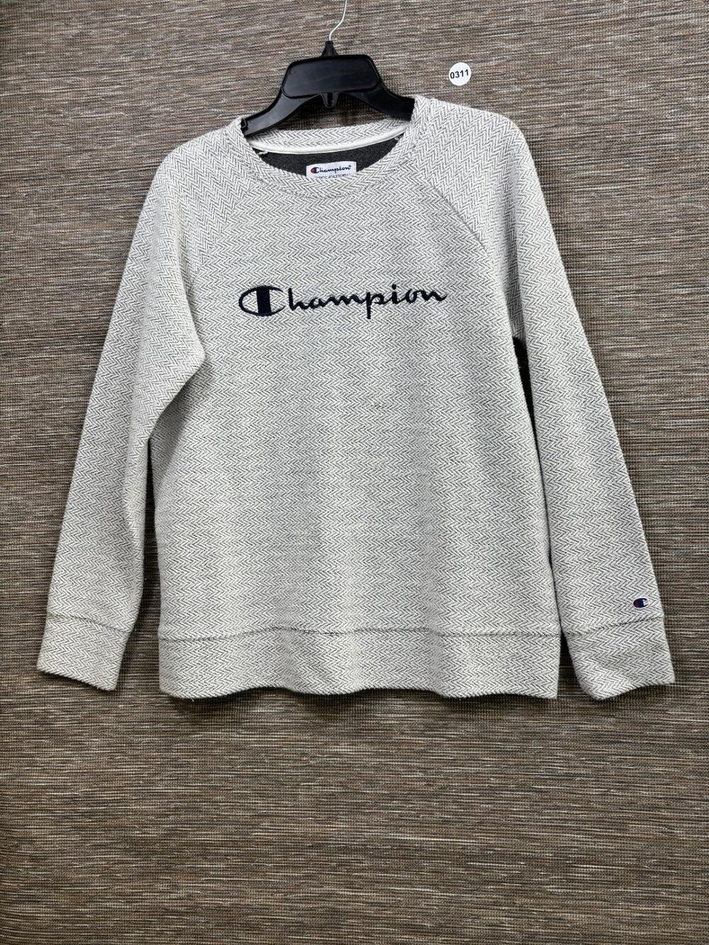Champion Activewear Sweatshirt Women’s Size M Gray Houndstooth Graphic Print